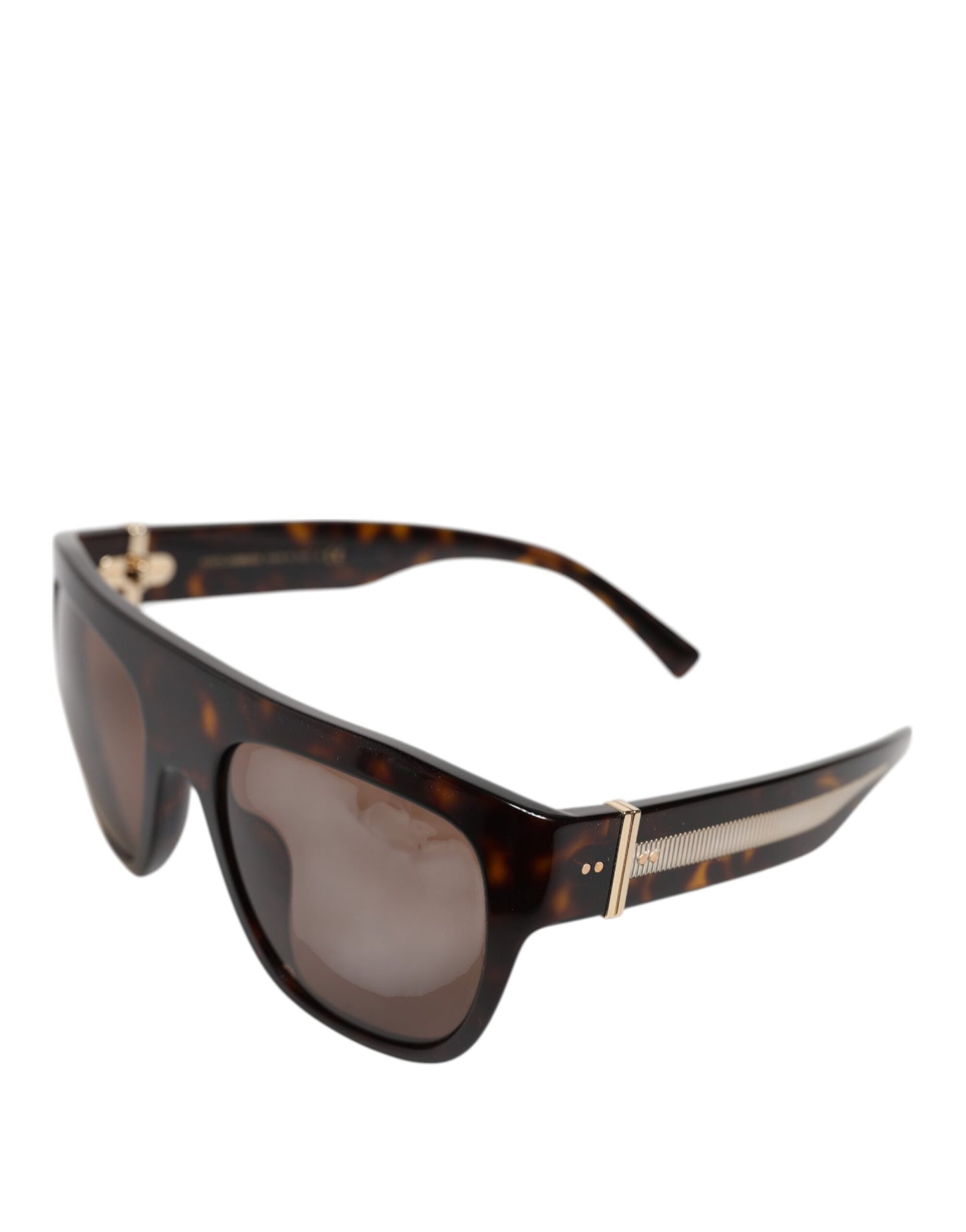 Dolce & Gabbana Dunkelbraune Havanna DG4398F Quadratische Brillenfassung Sonnenbrille