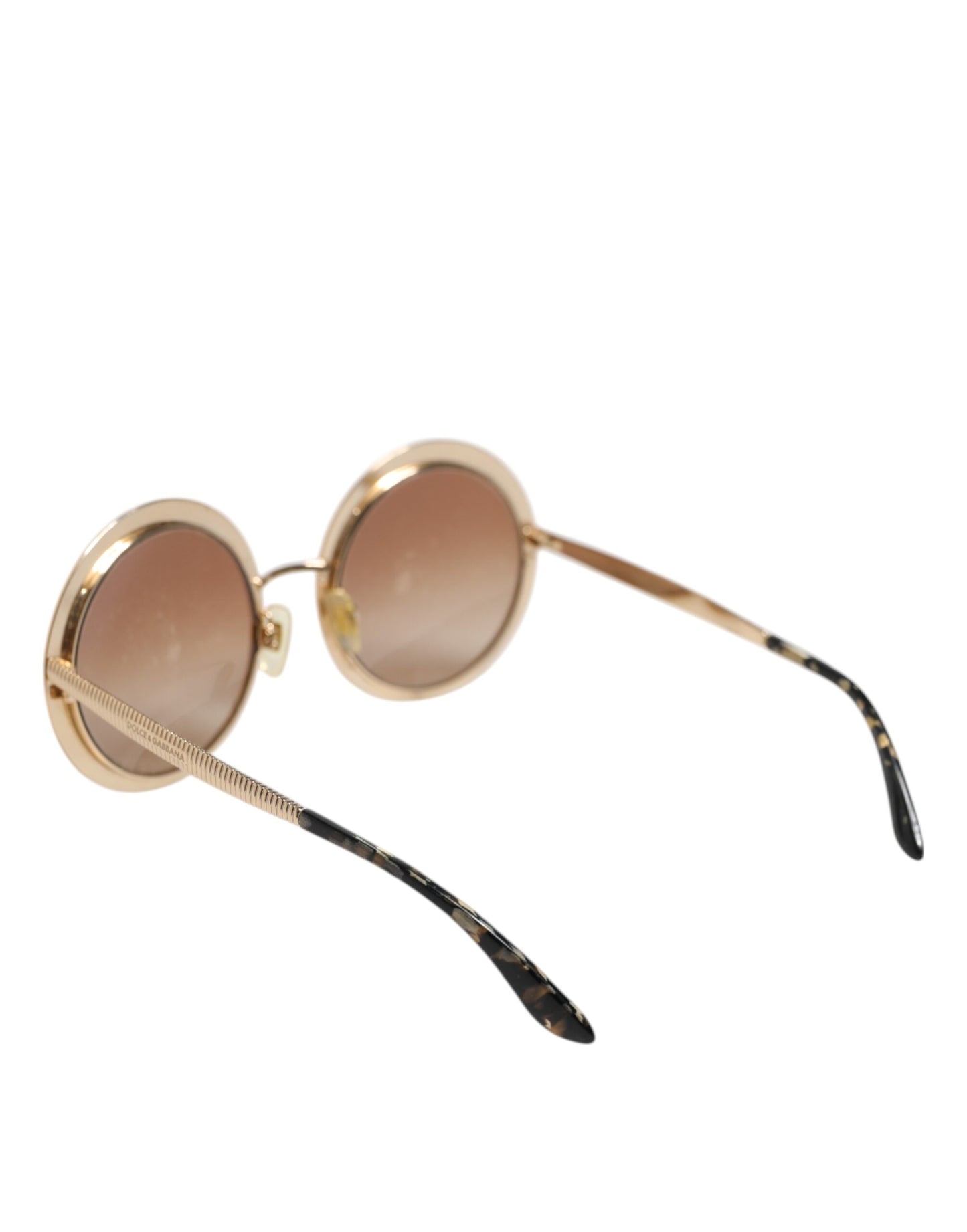 Dolce & Gabbana Gold Braun Gradient Runde Rahmen DG2179 Eyewear Sonnenbrillen