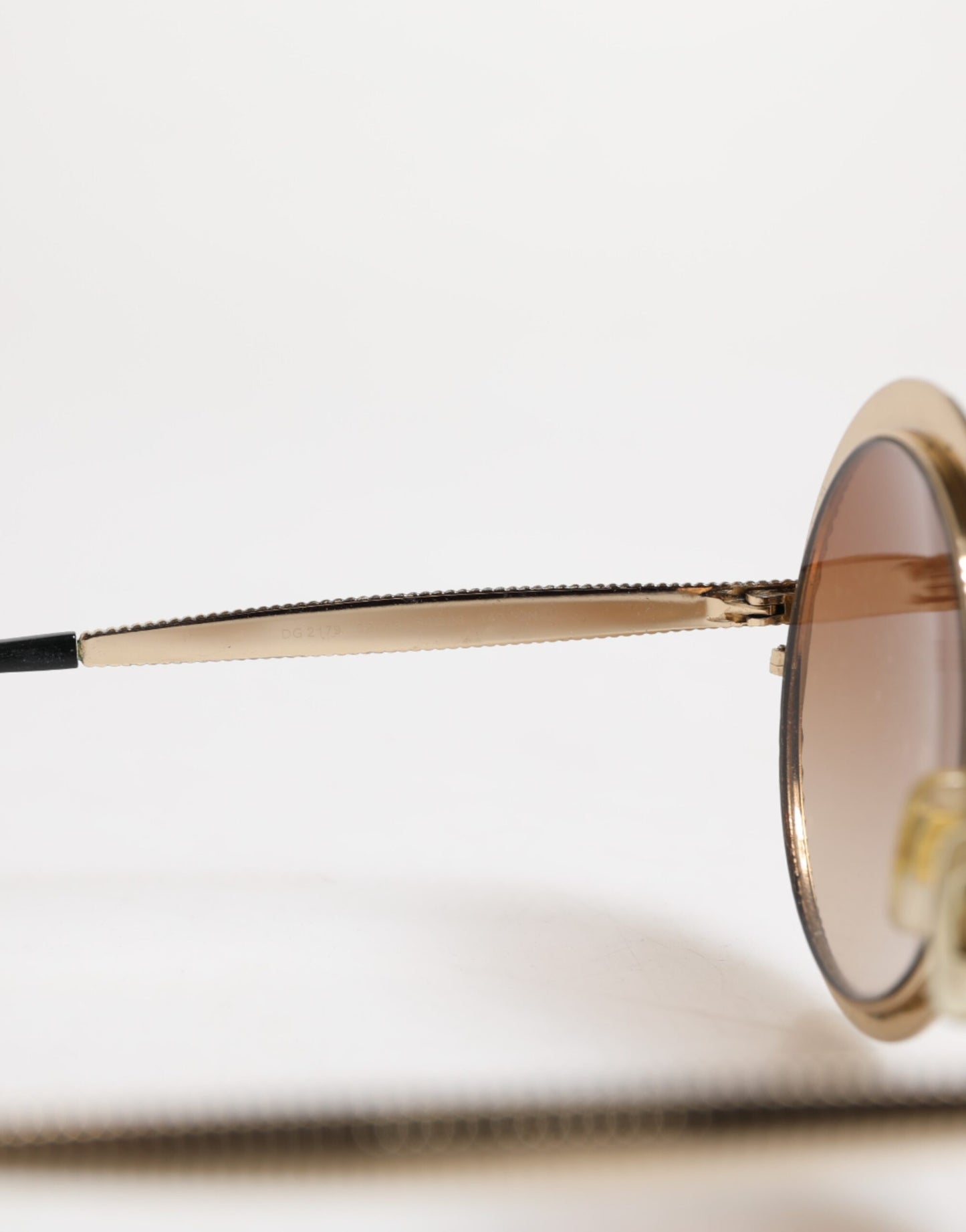 Dolce & Gabbana Gold Braun Gradient Runde Rahmen DG2179 Eyewear Sonnenbrillen
