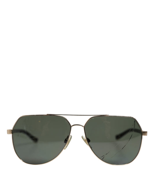 Dolce & Gabbana Schwarze 18K vergoldete Sonnenbrille aus polarisiertem Stahl DG2133K