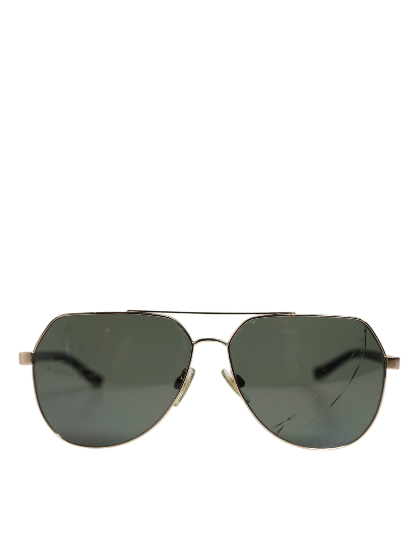 Dolce & Gabbana Schwarze 18K vergoldete Sonnenbrille aus polarisiertem Stahl DG2133K