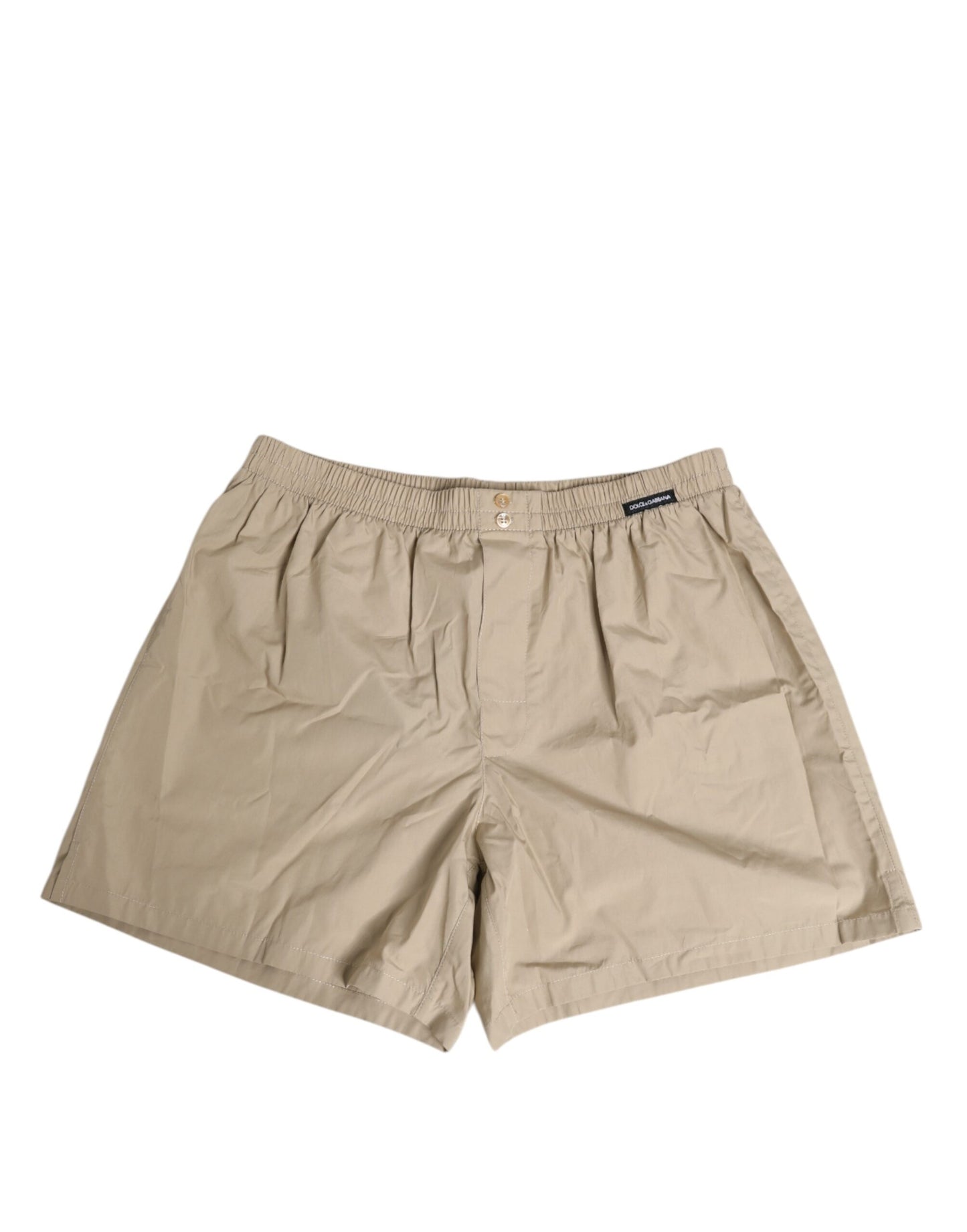 Dolce & Gabbana Beige Baumwolle Regular Boxershorts Unterwäsche