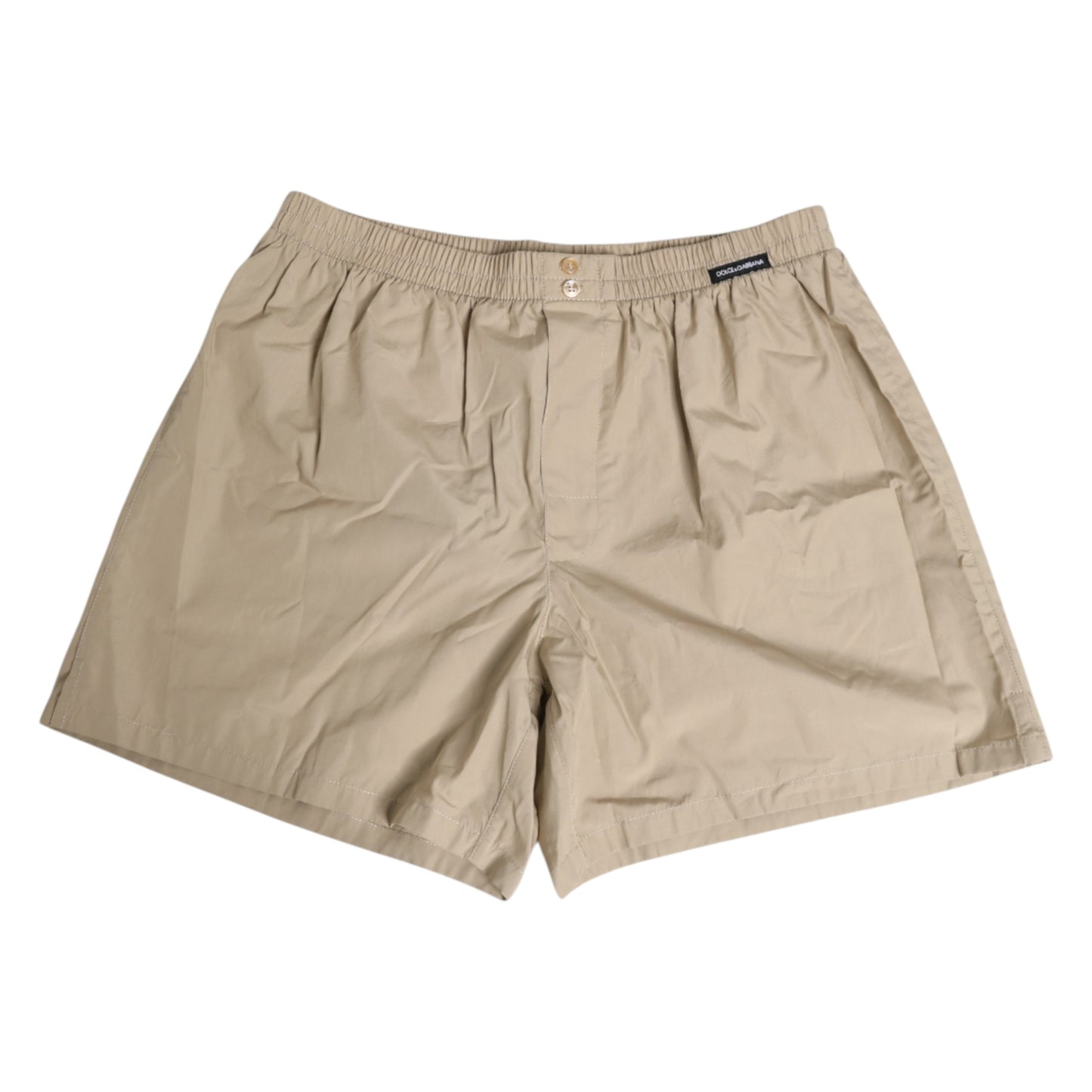 Dolce & Gabbana Beige Baumwolle Regular Boxershorts Unterwäsche