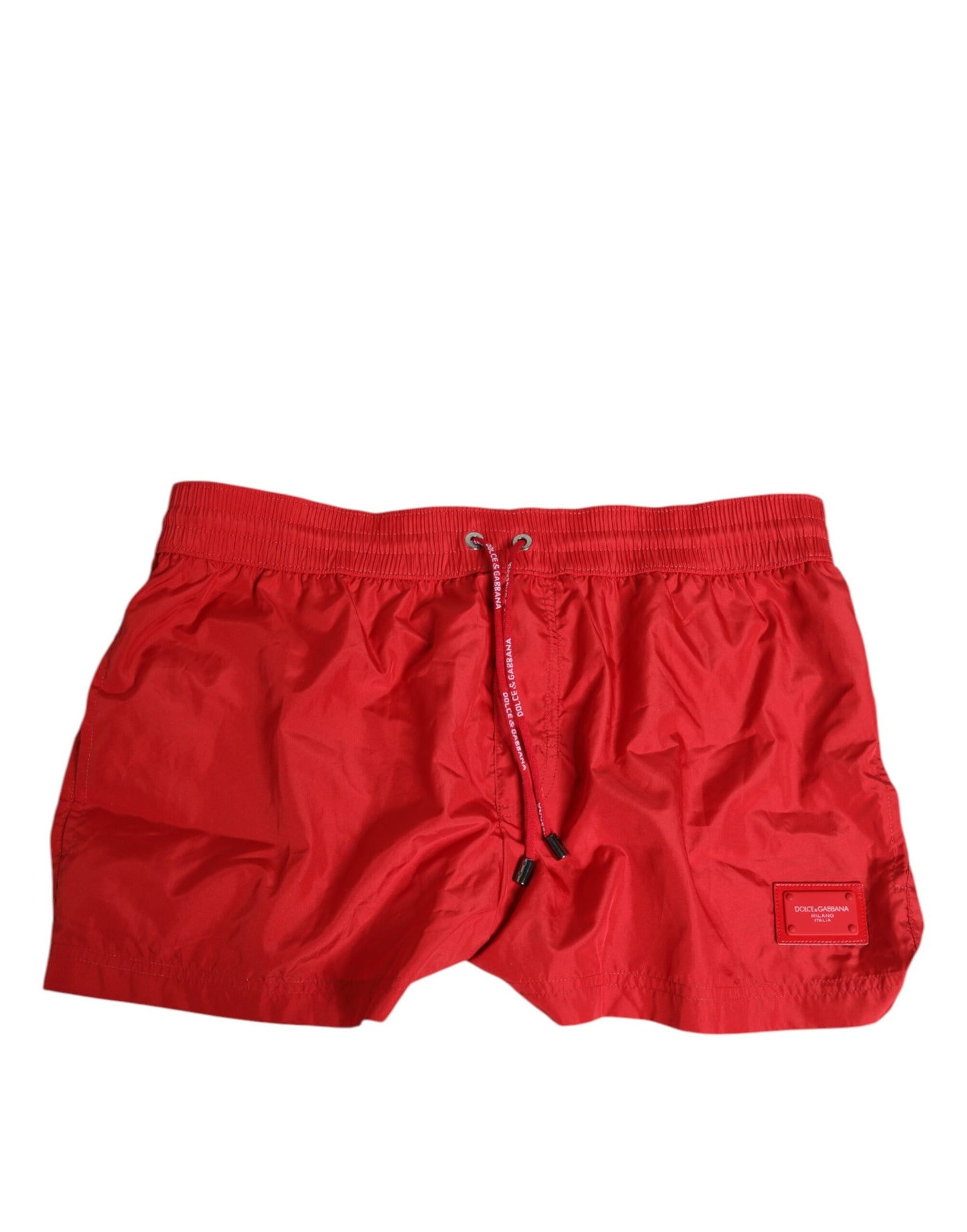 Dolce & Gabbana Red Drawstring Beachwear Herren Shorts Bademode