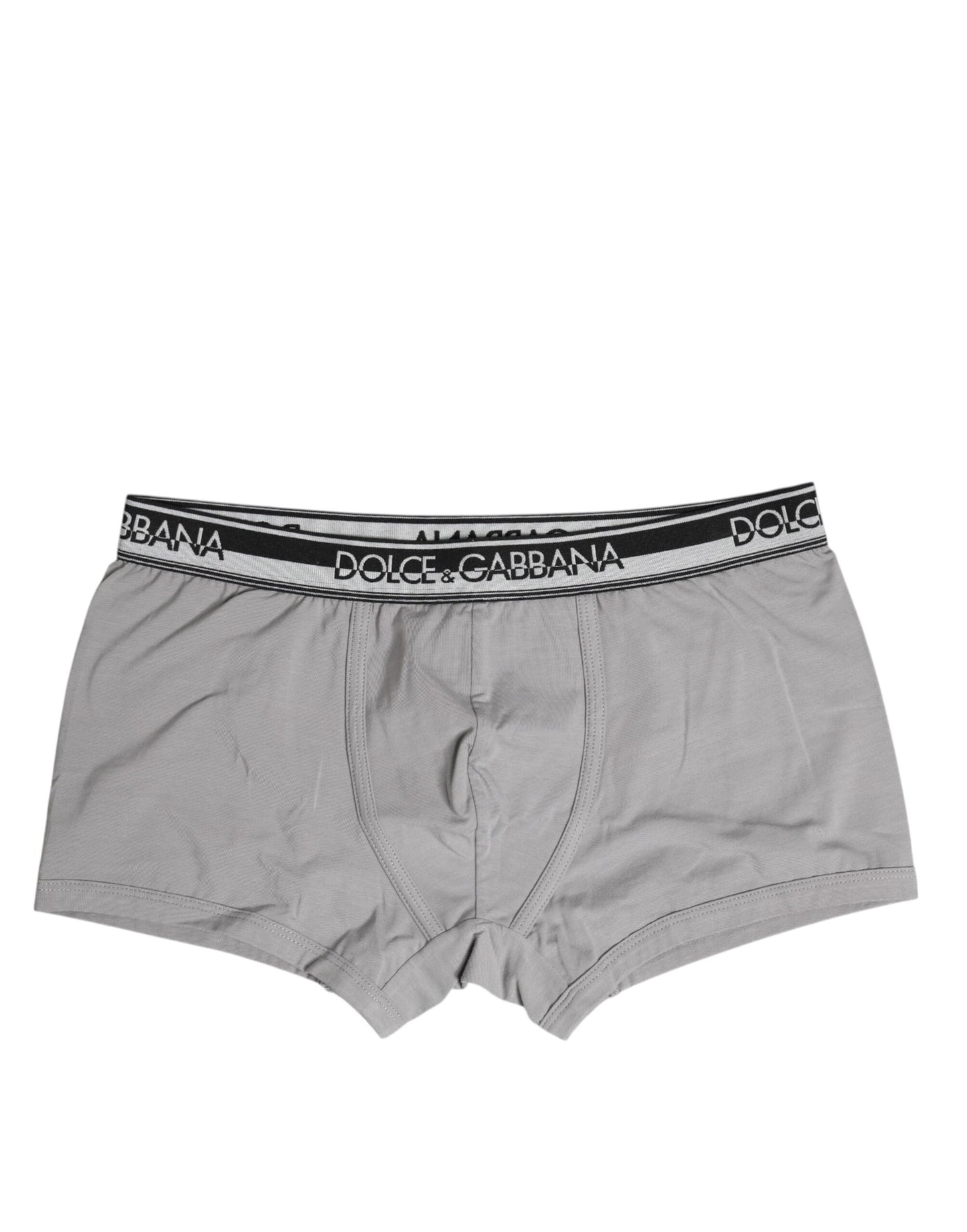 Dolce & Gabbana Graue Cotton Stretch Regular Boxer Unterwäsche
