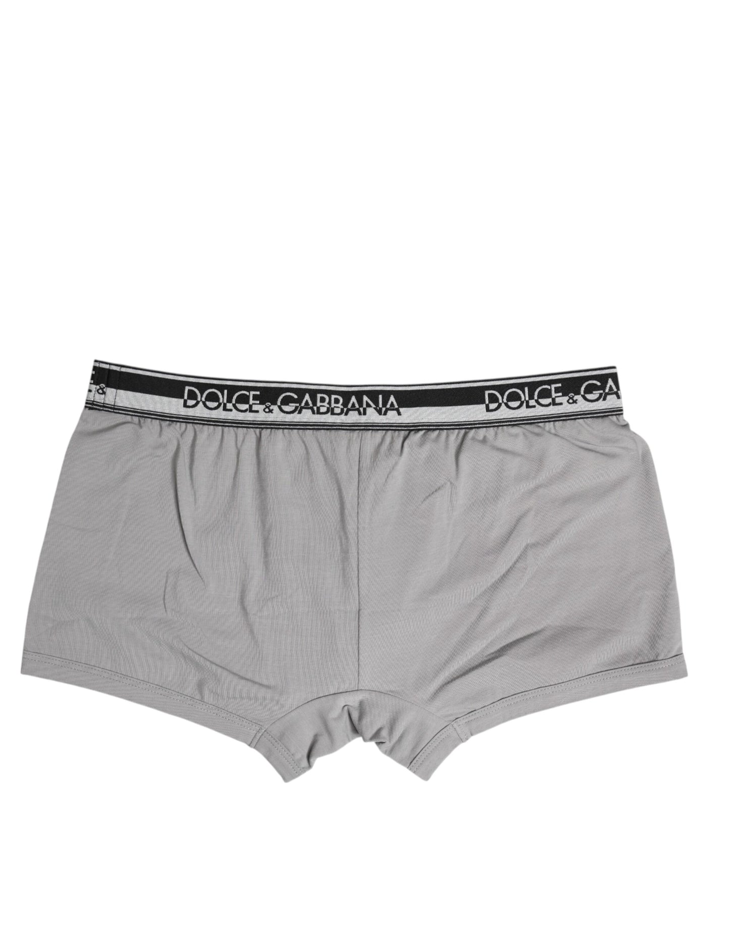 Dolce & Gabbana Graue Cotton Stretch Regular Boxer Unterwäsche