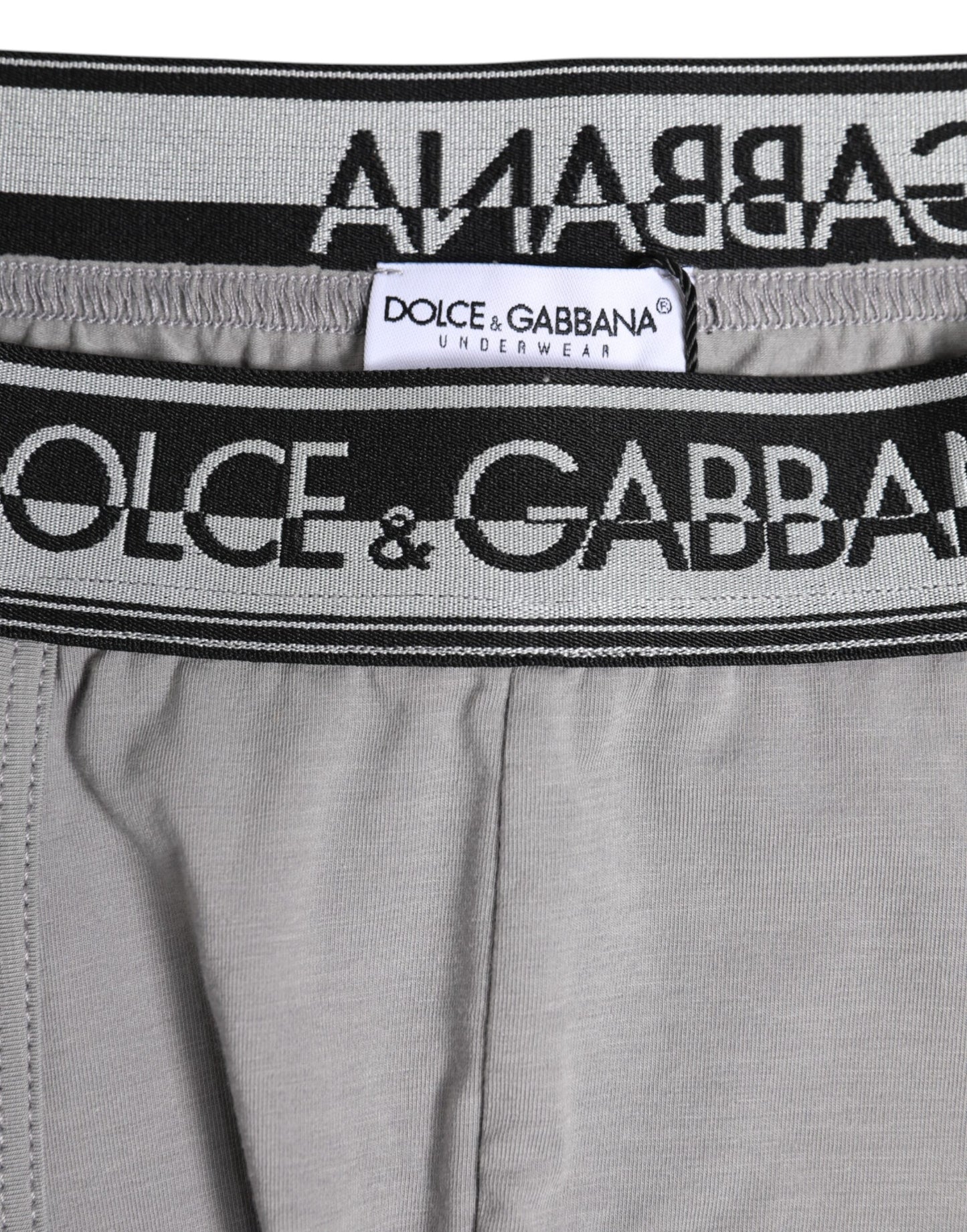 Dolce & Gabbana Graue Cotton Stretch Regular Boxer Unterwäsche