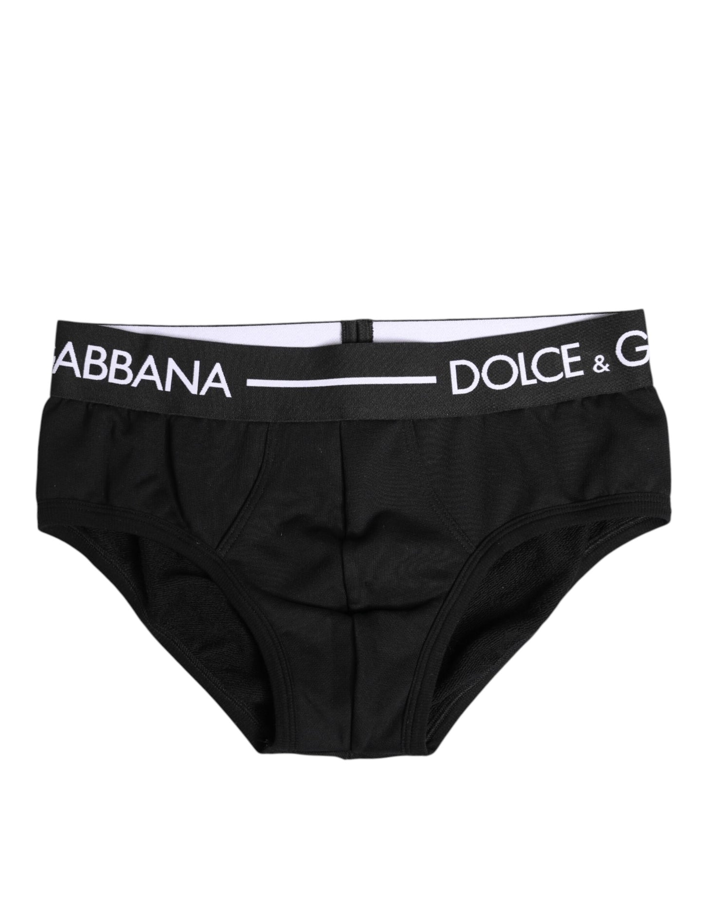 Dolce & Gabbana Schwarzer Cotton Stretch Regular Slip Unterwäsche