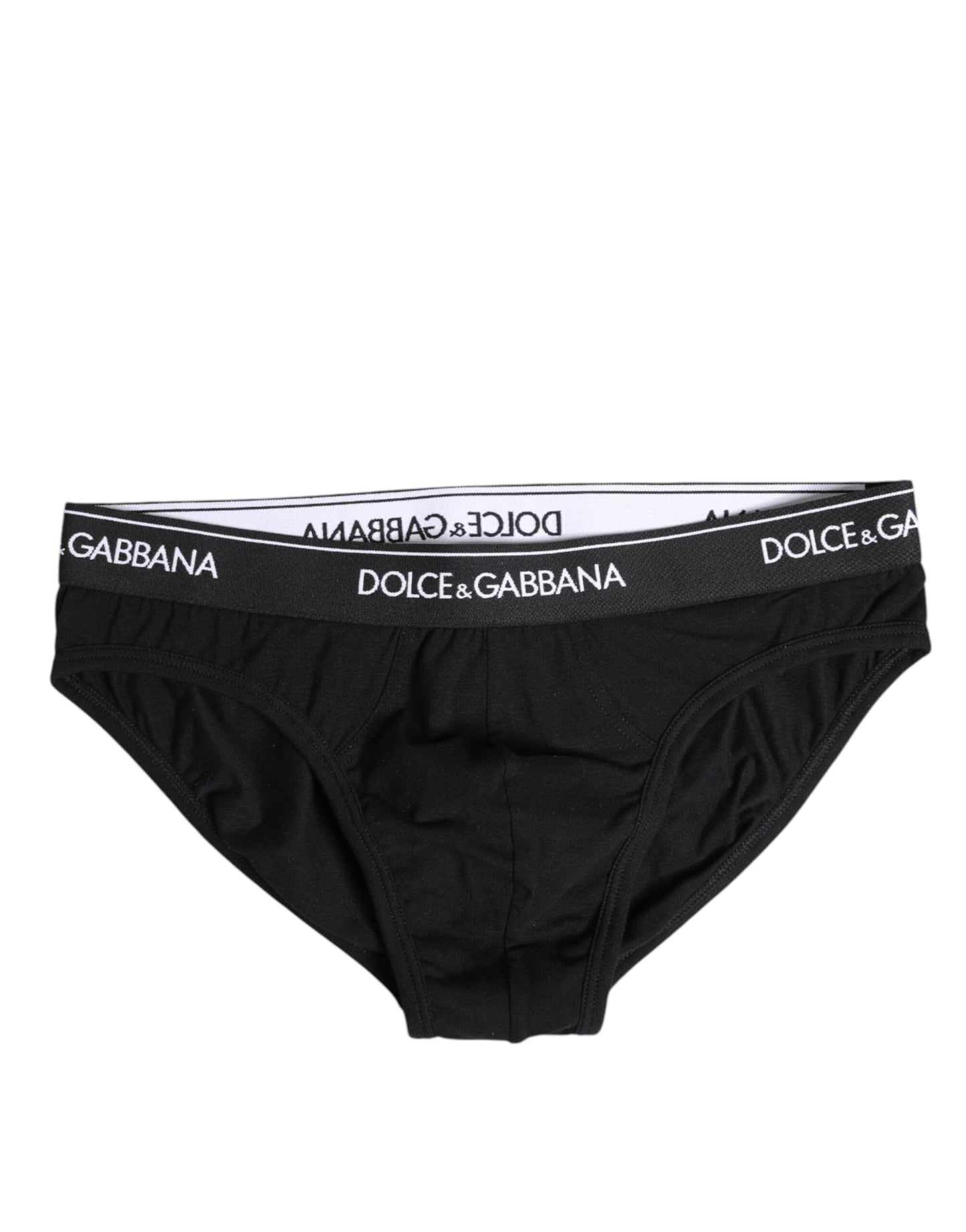 Dolce & Gabbana Schwarzer Cotton Stretch Regular Slip Unterwäsche
