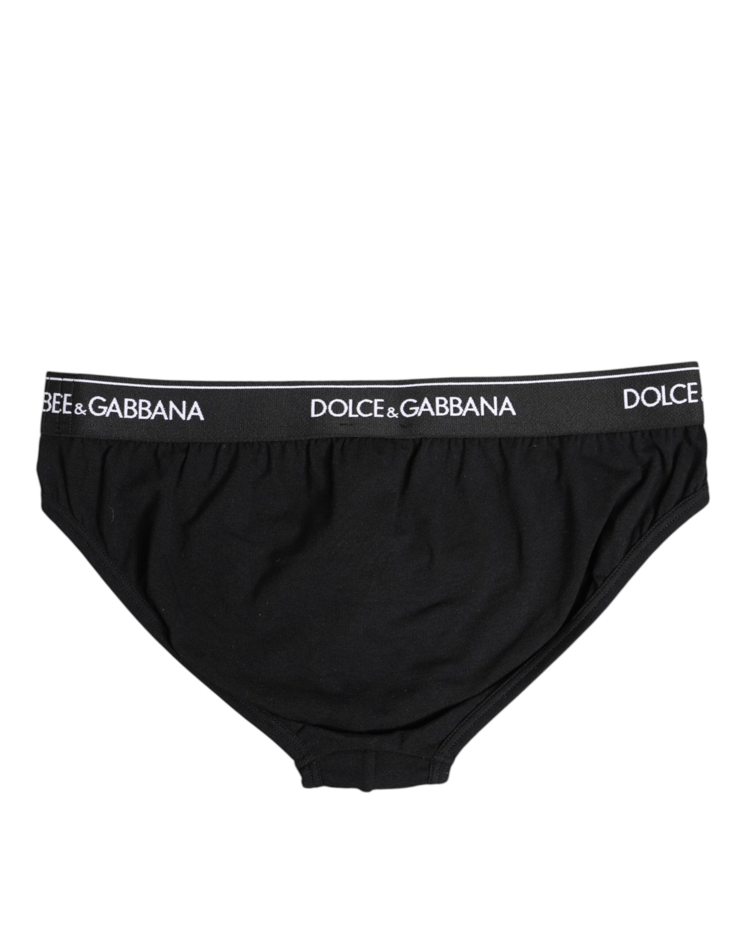 Dolce & Gabbana Schwarzer Cotton Stretch Regular Slip Unterwäsche
