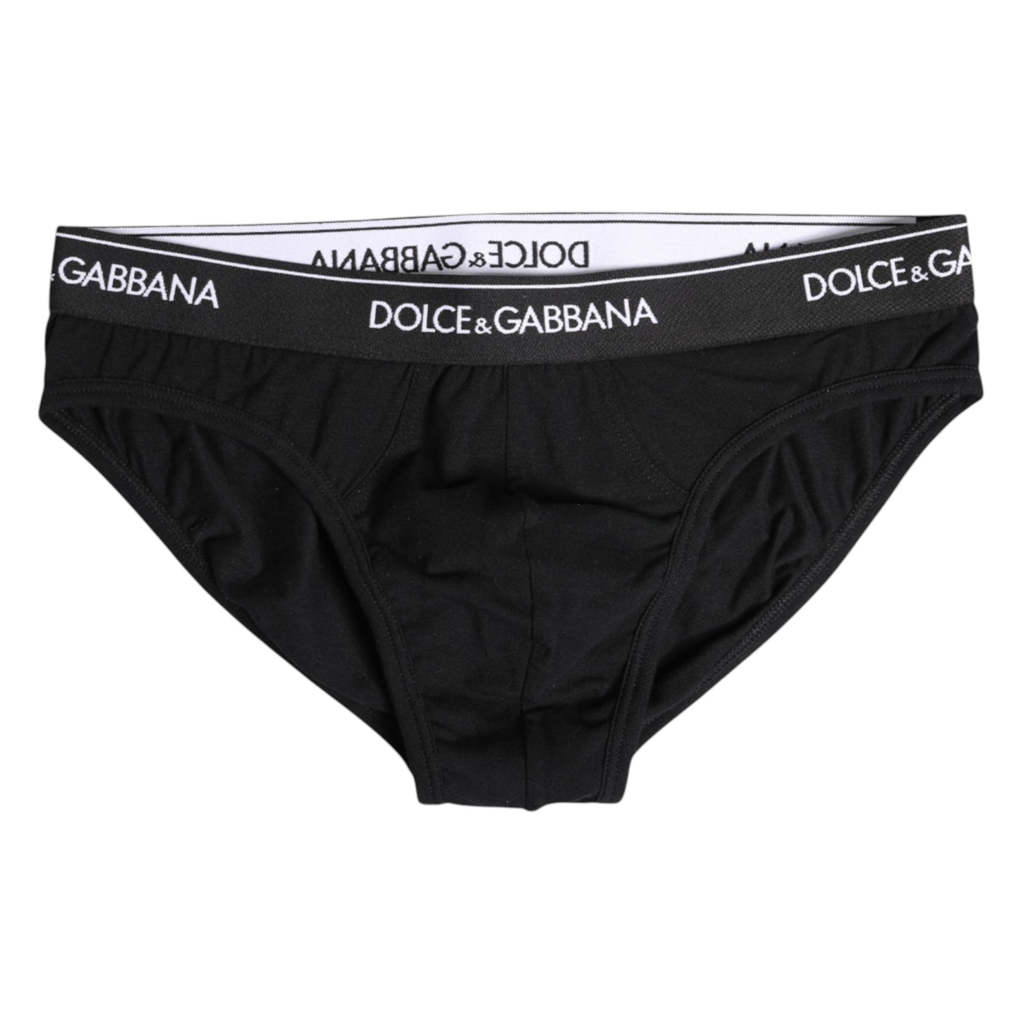 Dolce & Gabbana Schwarzer Cotton Stretch Regular Slip Unterwäsche