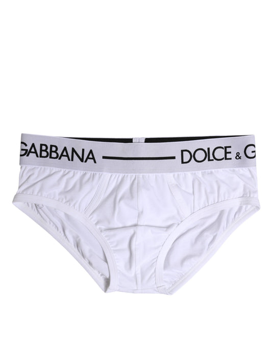Dolce & Gabbana Weißer Baumwoll-Stretch-Slip Regular Unterwäsche