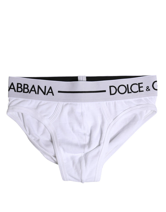 Dolce & Gabbana Weißer Baumwoll-Stretch-Slip Regular Unterwäsche