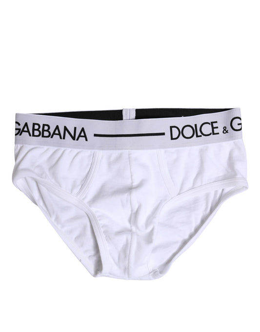 Dolce & Gabbana Weißer Baumwoll-Stretch-Slip Regular Unterwäsche