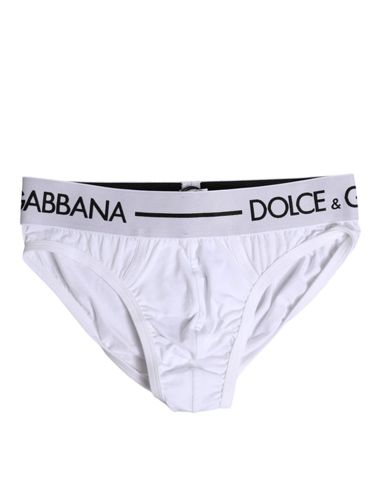 Dolce & Gabbana Weißer Baumwoll-Stretch-Slip Regular Unterwäsche