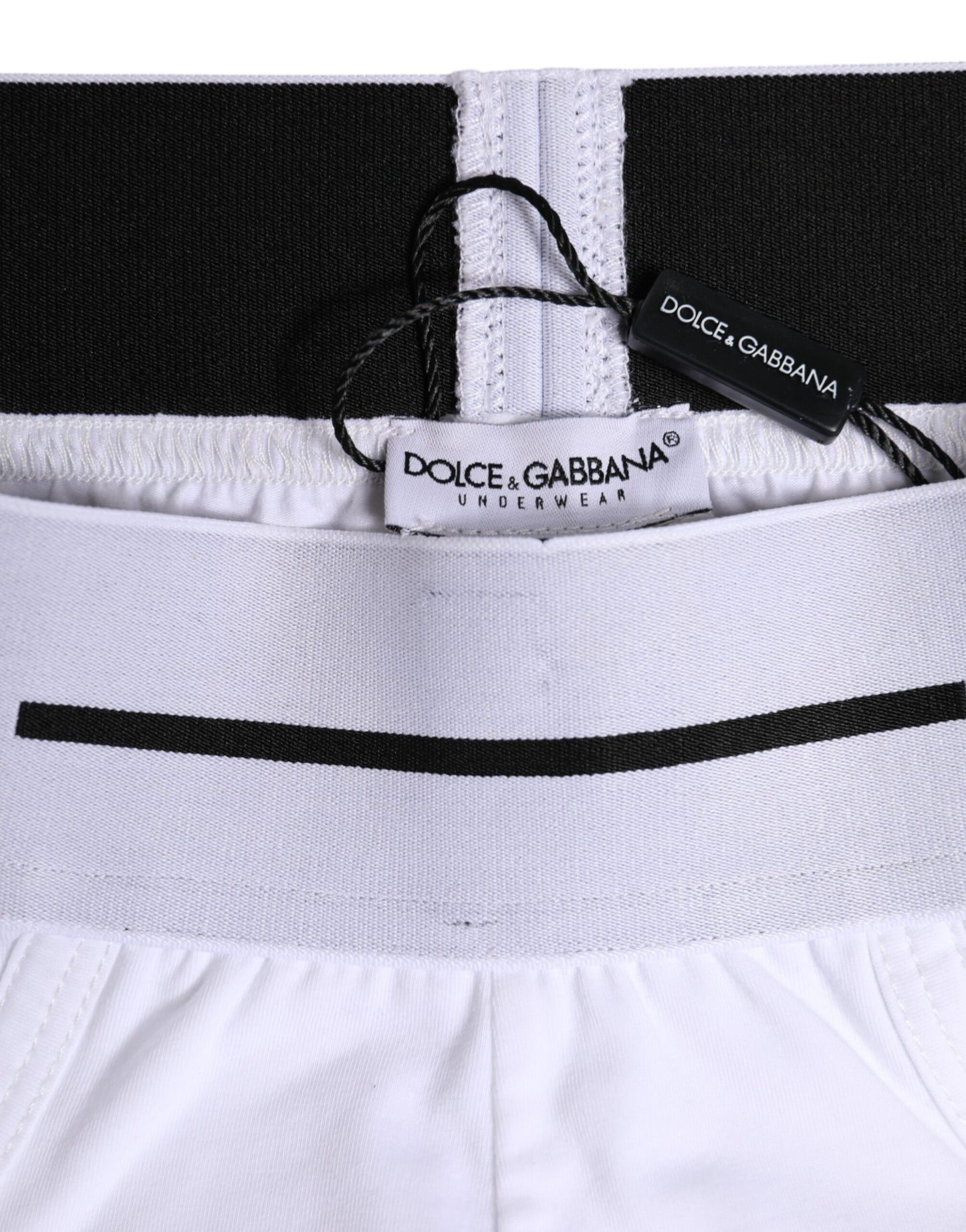 Dolce & Gabbana Weißer Baumwoll-Stretch-Slip Regular Unterwäsche