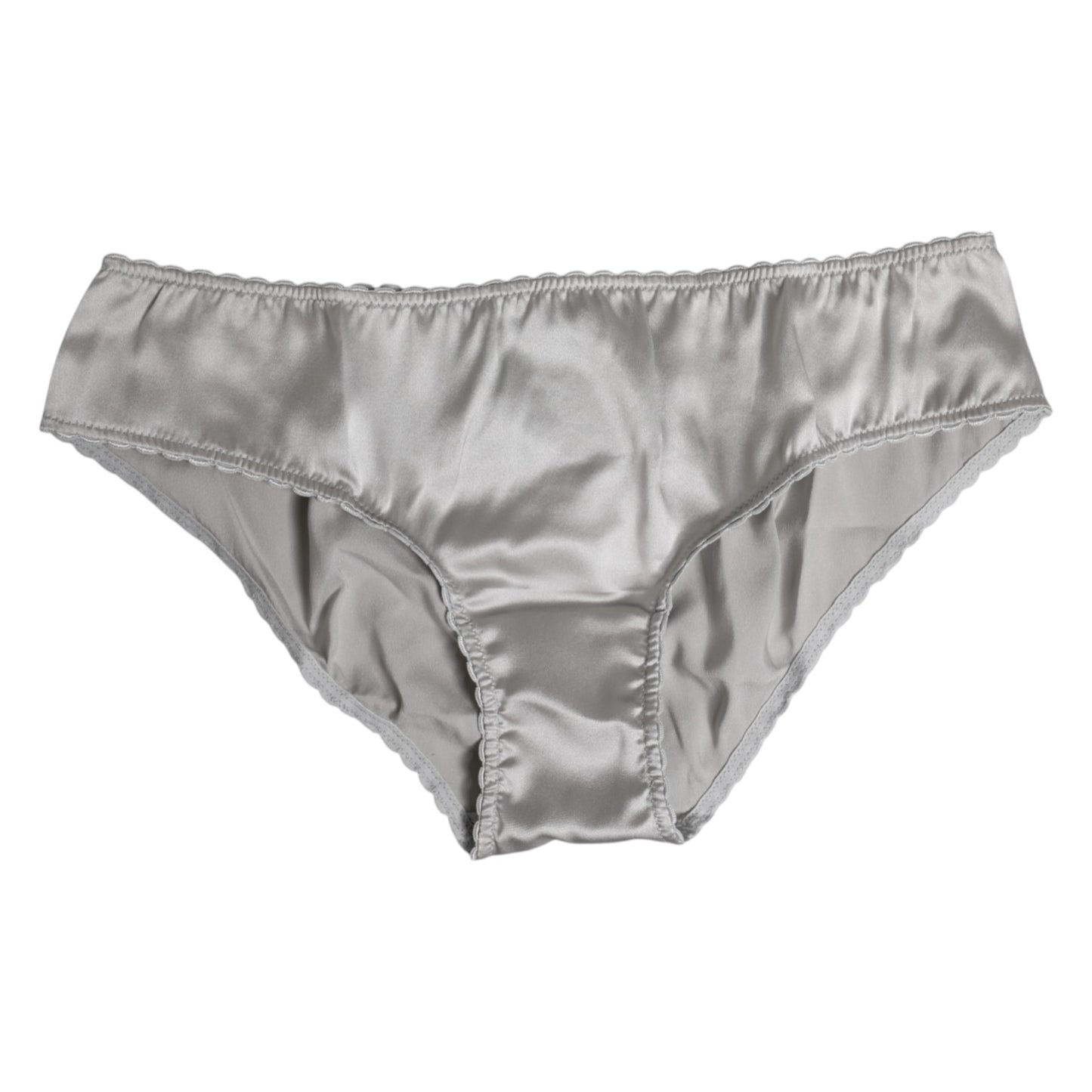 Dolce & Gabbana Graue Seiden-Stretch-Unterteile mit niedriger Taille Panty Unterwäsche