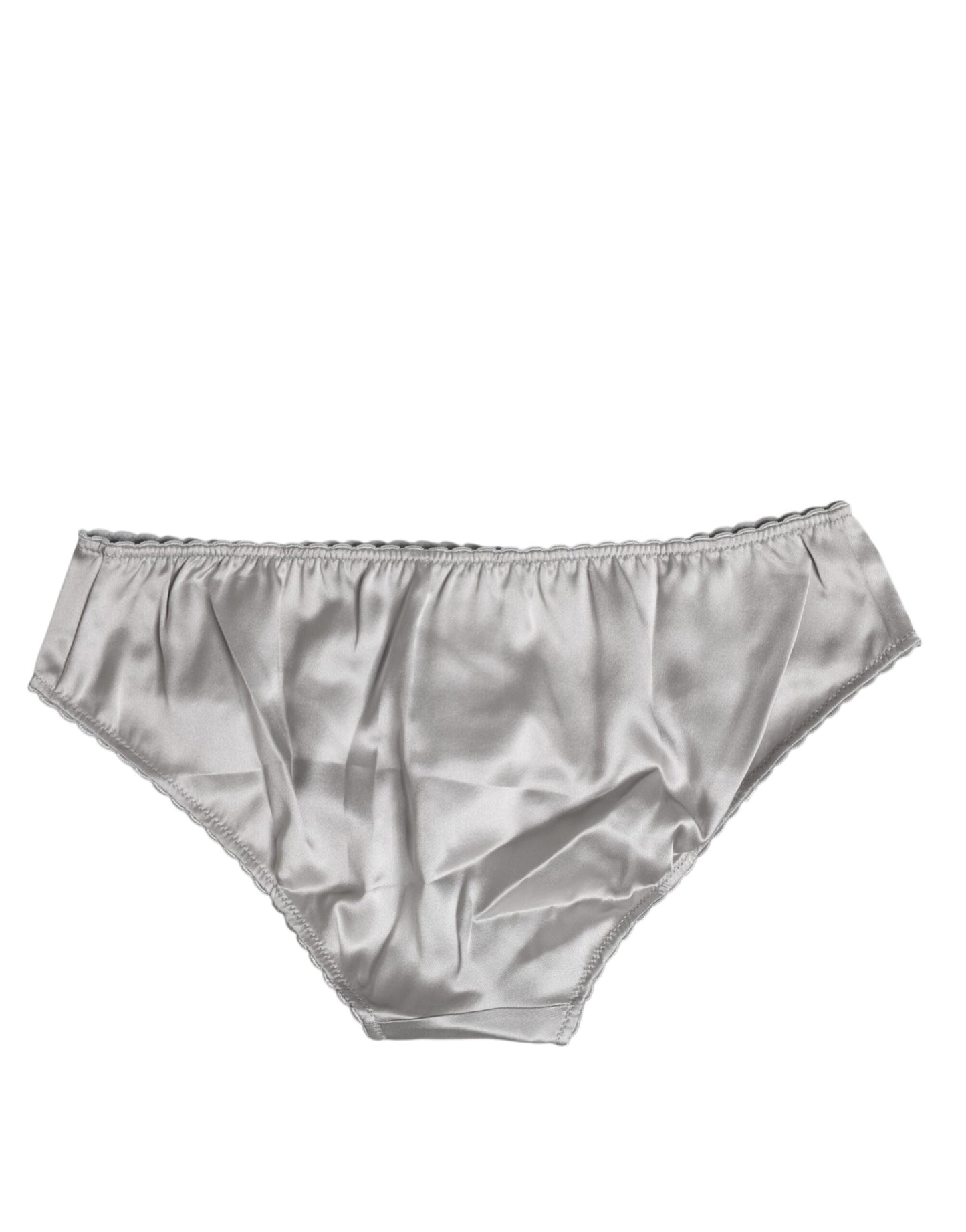 Dolce & Gabbana Graue Seiden-Stretch-Unterteile mit niedriger Taille Panty Unterwäsche