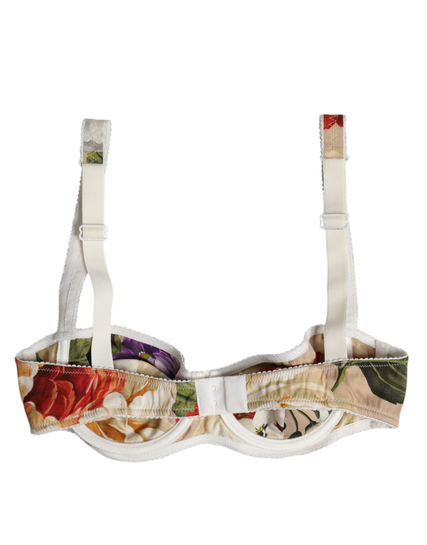 Dolce & Gabbana Beige Floral Balconcino Bügel-BH Unterwäsche
