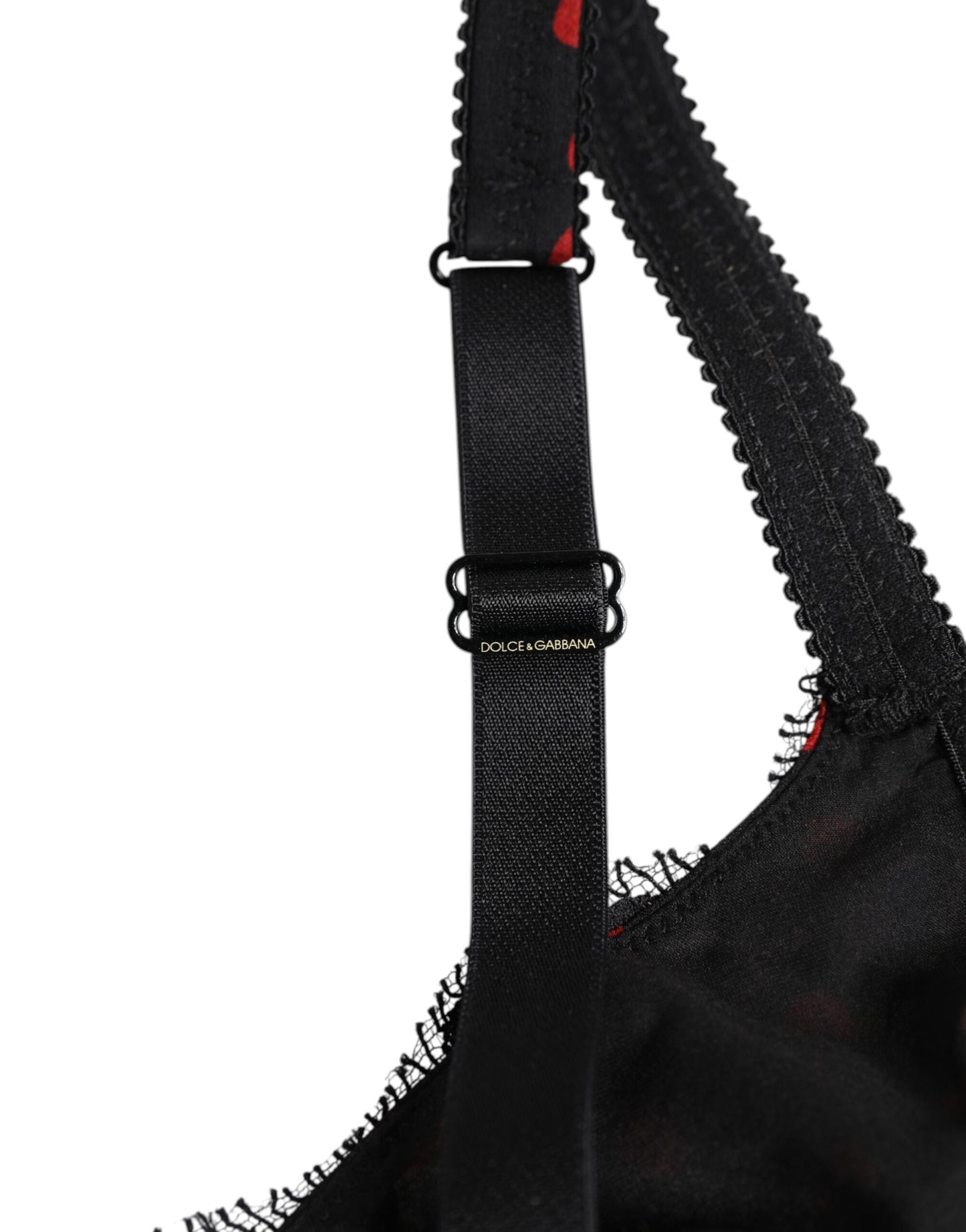 Dolce & Gabbana Schwarz-Rot gepunktet Bügel-Balconette-Unterwäsche