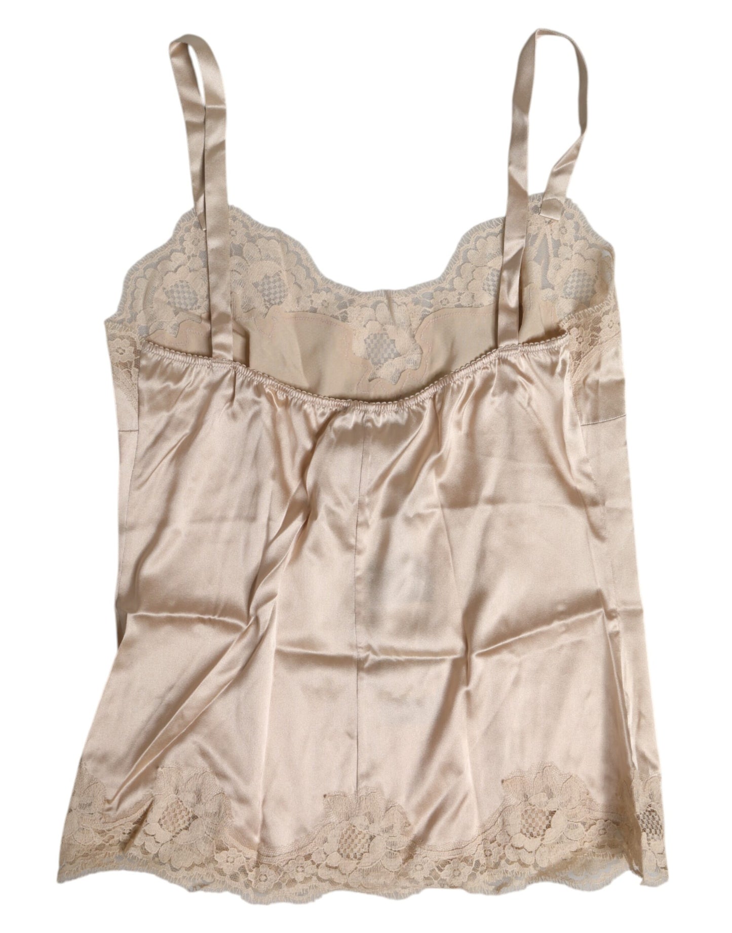 Dolce & Gabbana Beige Spitze Seide Satin Tank Dessous Unterwäsche