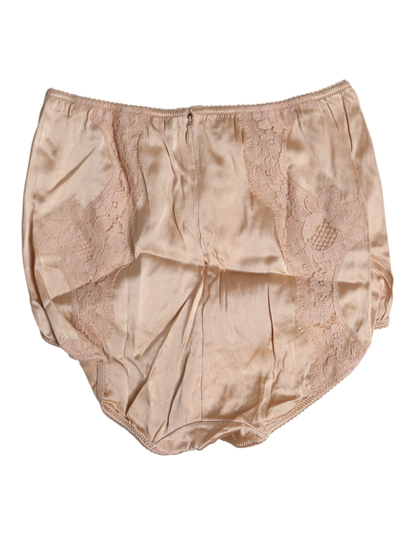 Dolce & Gabbana Beige Seidenspitze Hohe Taille Bikini Panty Unterwäsche