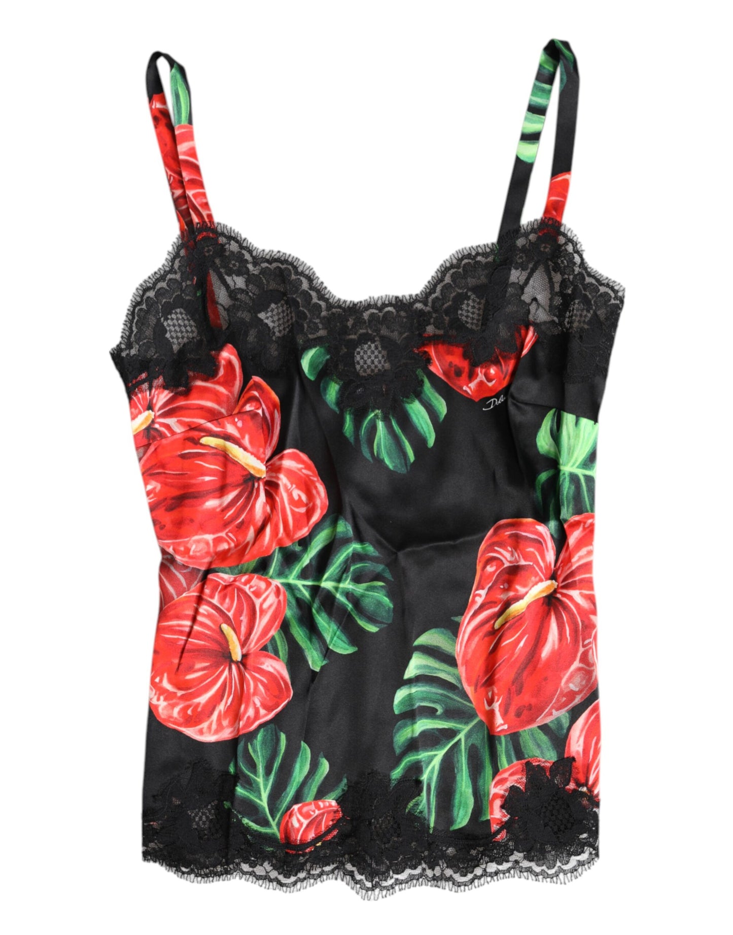 Dolce & Gabbana Multicolor Floral Silk Tank Lingerie Unterwäsche