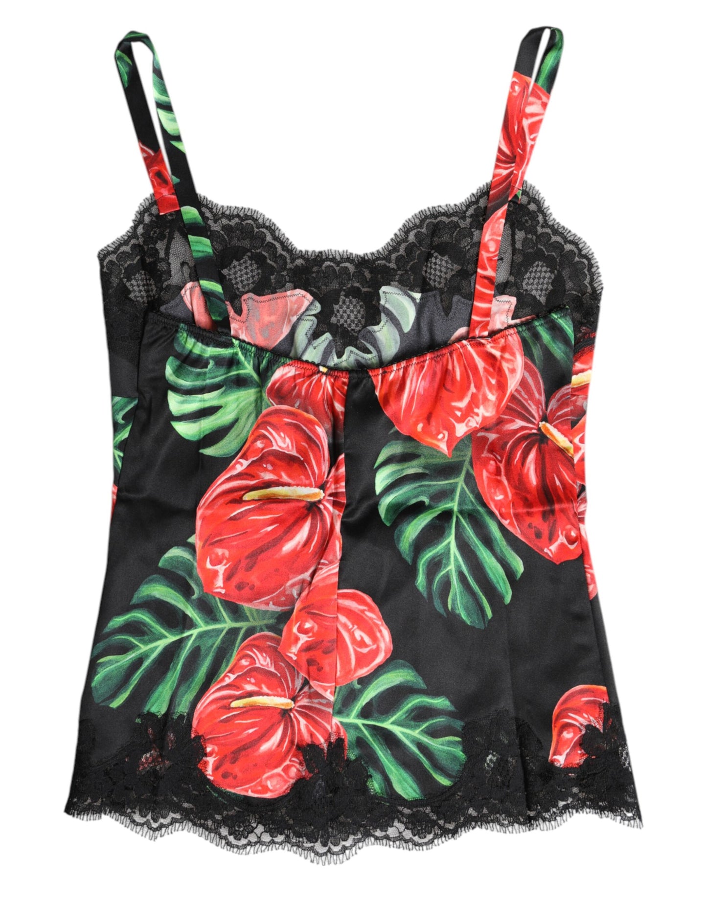 Dolce & Gabbana Multicolor Floral Silk Tank Lingerie Unterwäsche