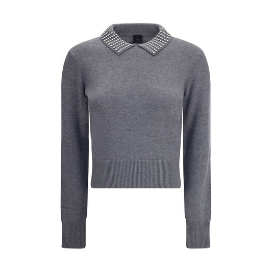 PINKO Pullover mit strassbesetztem Kragen