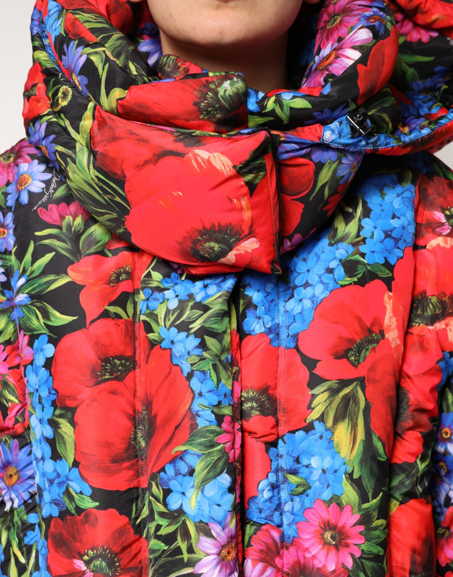 Dolce & Gabbana Multicolor Floral Kapuzenpullimantel Jacke