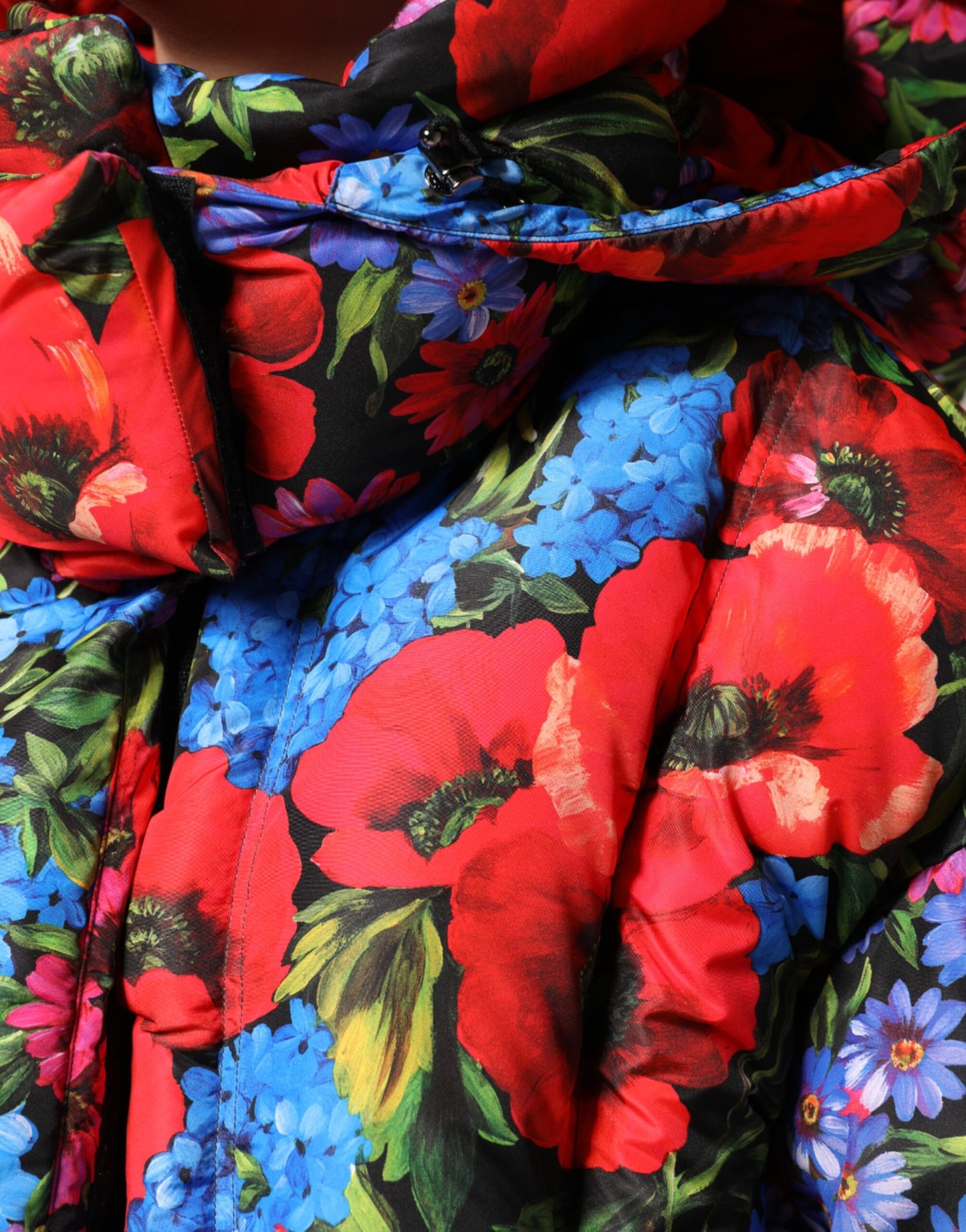 Dolce & Gabbana Multicolor Floral Kapuzenpullimantel Jacke