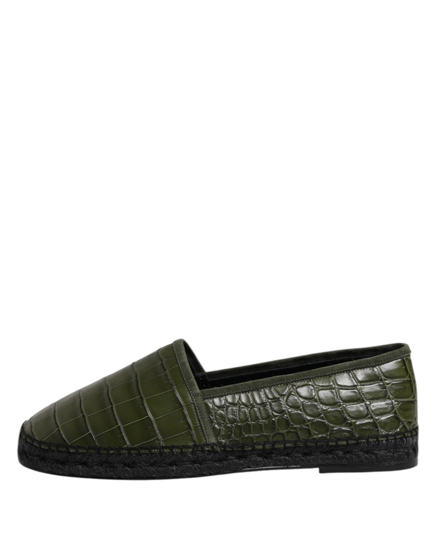 Dolce & Gabbana Grüne Exotische Leder Espadrilles Slip On Schuhe