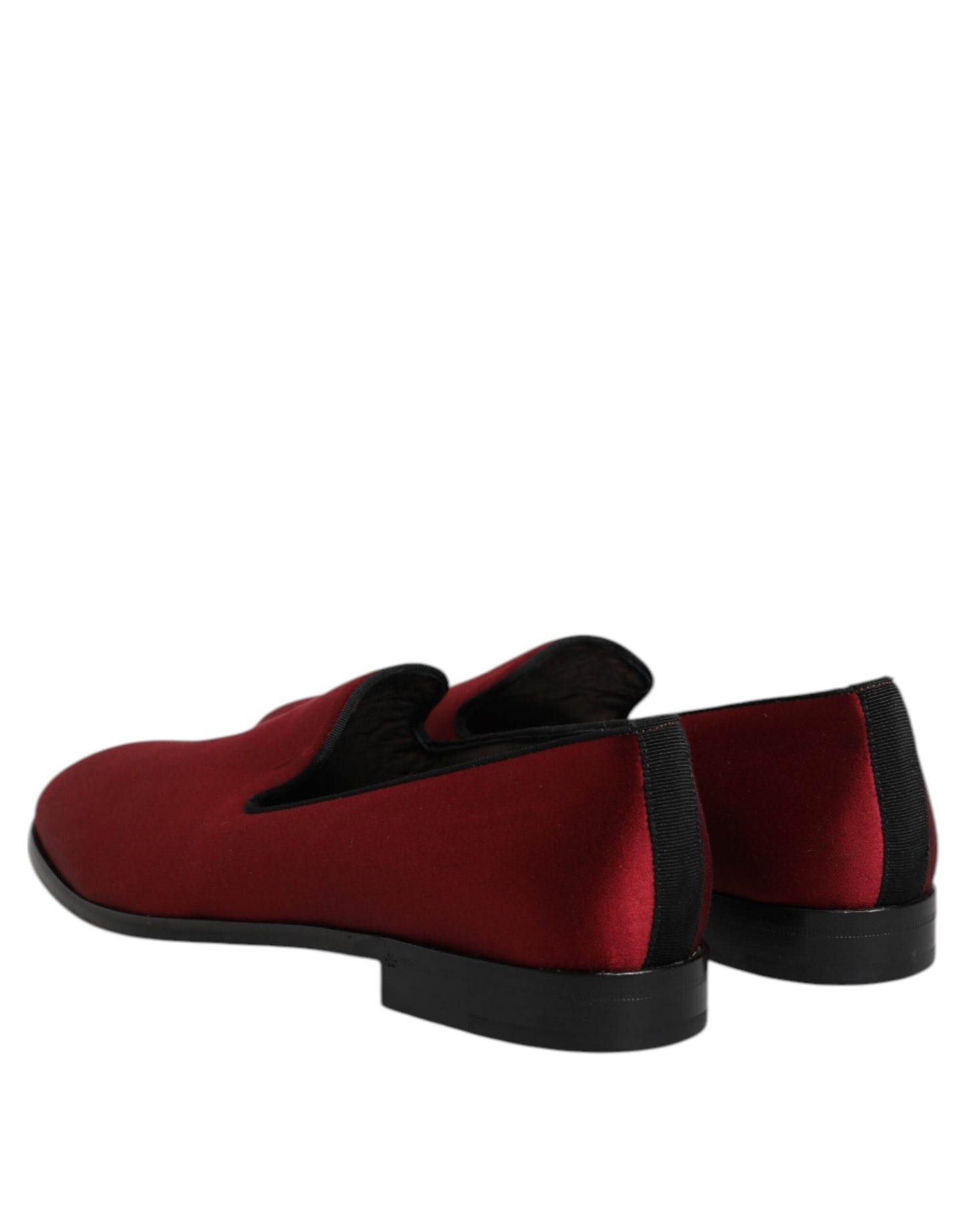 Dolce & Gabbana Rot Samt Slip On Loafers Formelle Schuhe