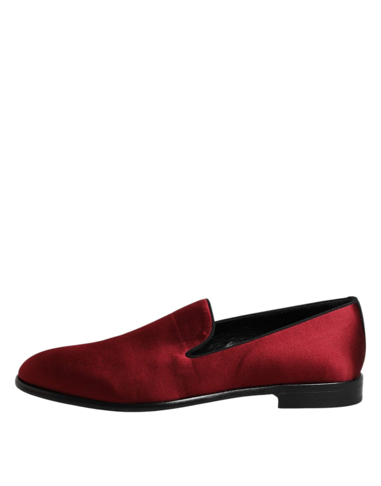 Dolce & Gabbana Rot Samt Slip On Loafers Formelle Schuhe