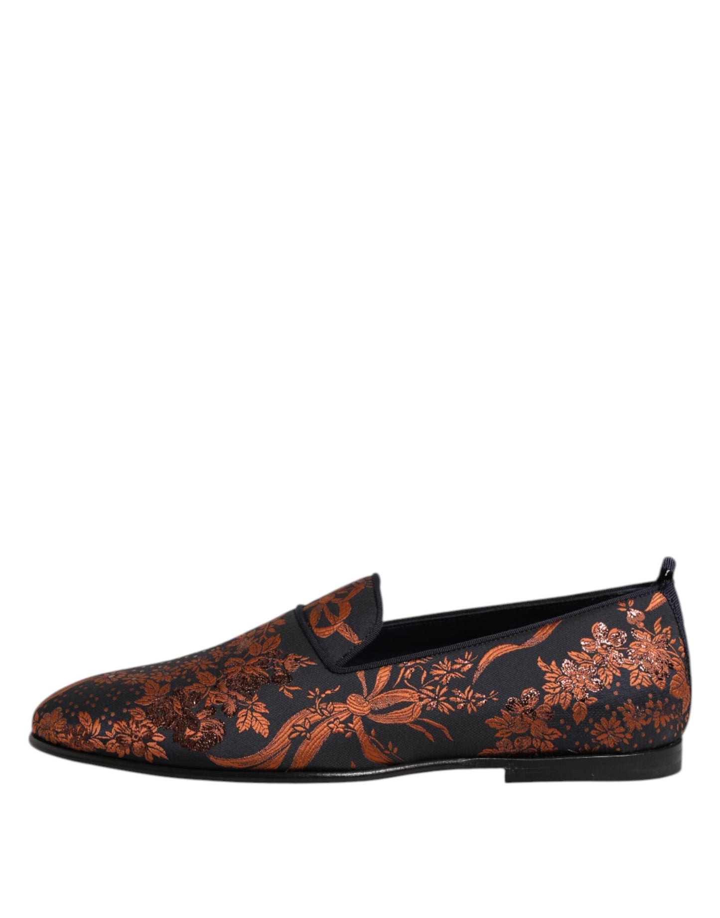 Dolce & Gabbana Schwarze Jacquard Polyester Slipper Schuhe
