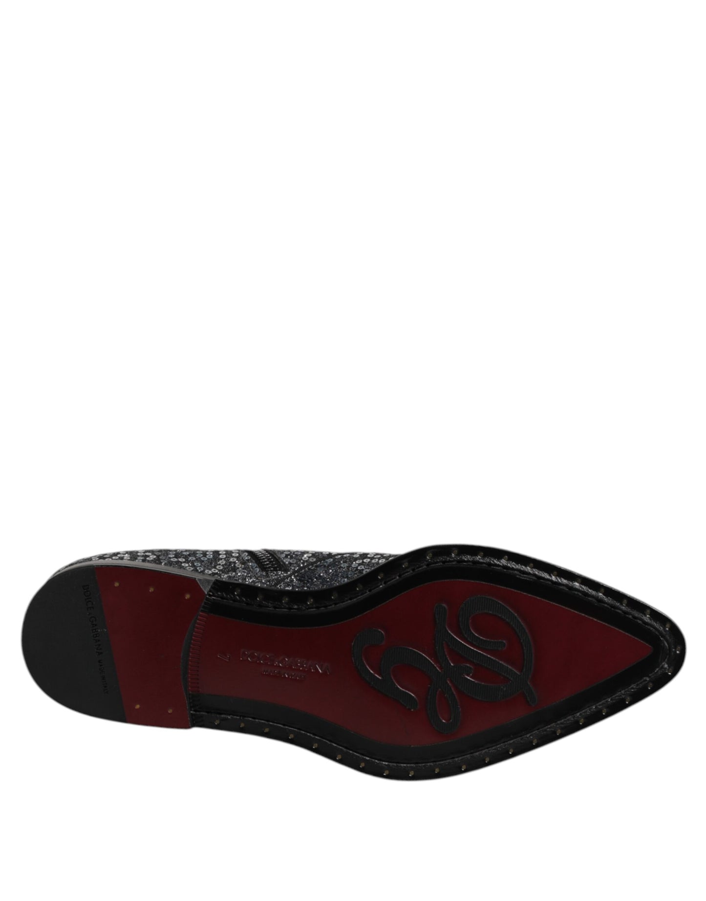 Dolce & Gabbana Dunkelgraue Baumwolle Pailletten Chelsea Boots Schuhe