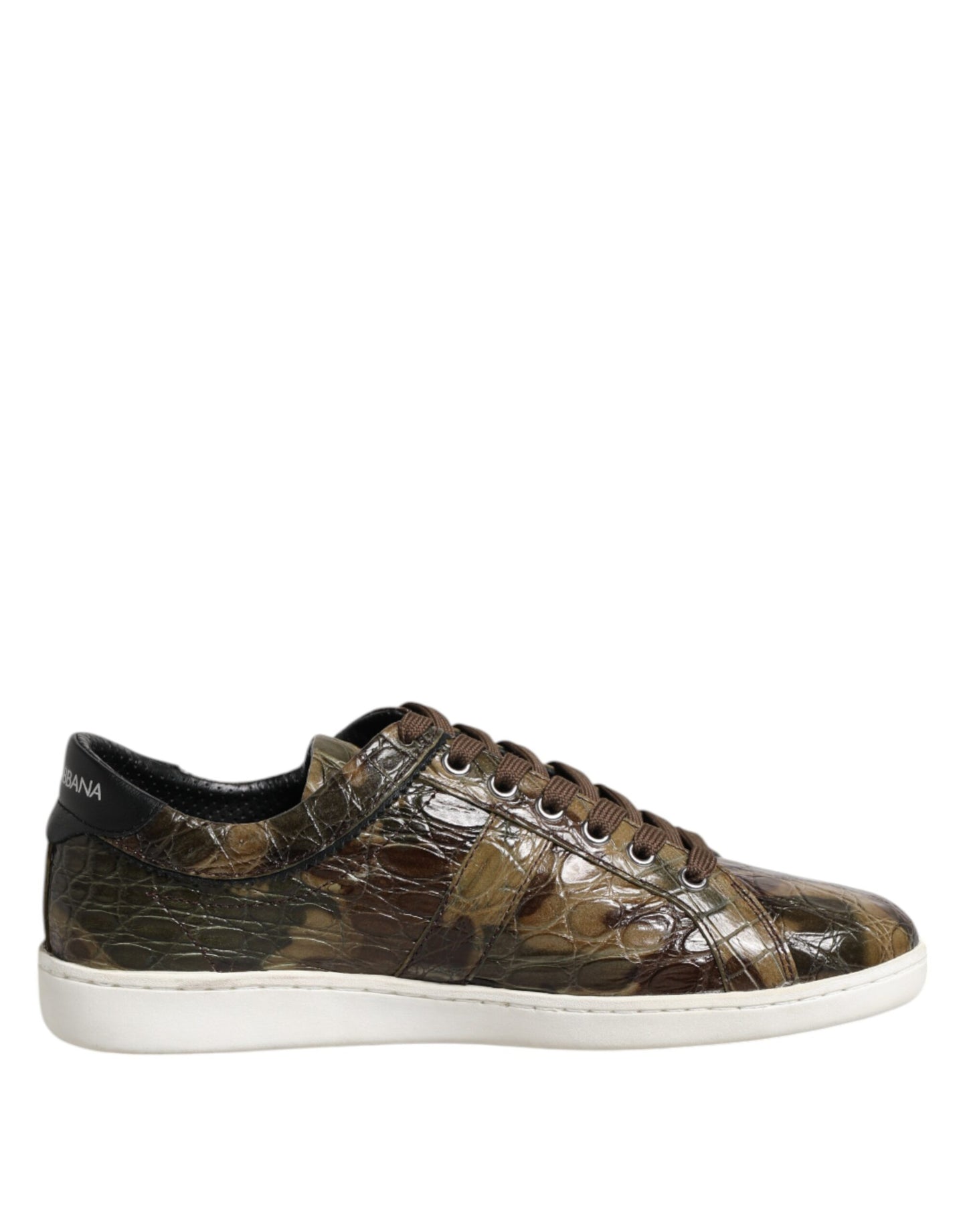 Dolce & Gabbana Braune Exotische Leder Low Top Sneakers Schuhe