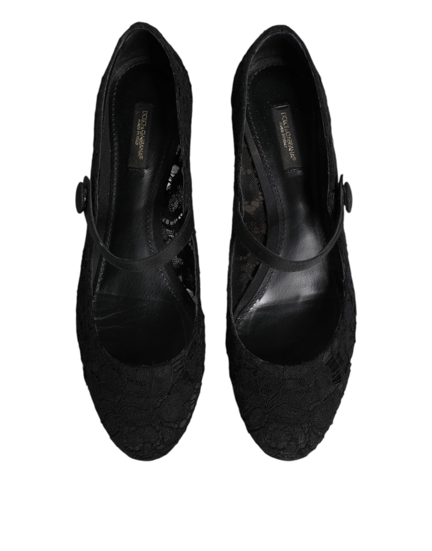 Dolce & Gabbana Schwarz Vally Taormina Floral Spitze Pumps Schuhe