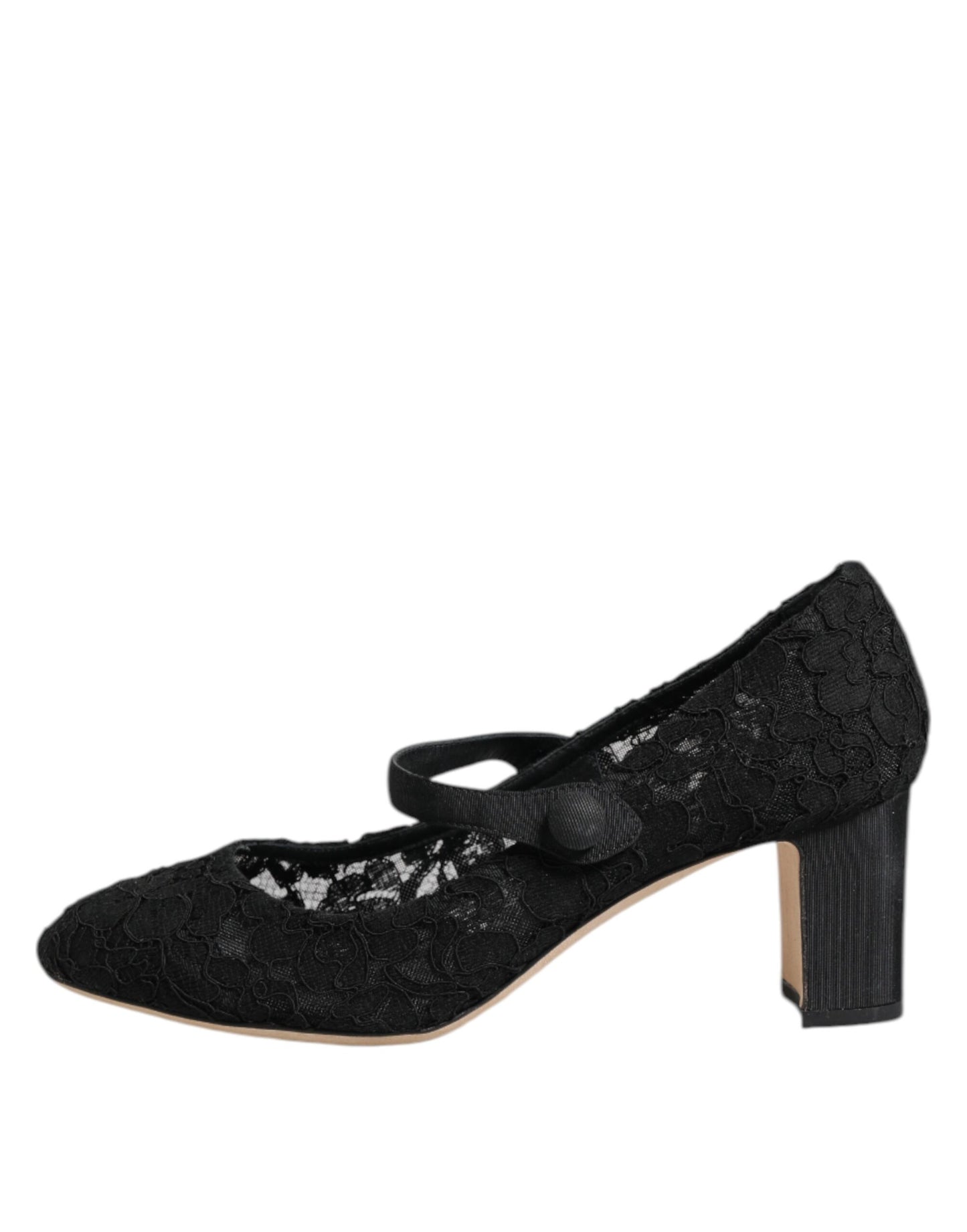 Dolce & Gabbana Schwarz Mary Jane Taormina Spitze Pumps Schuhe