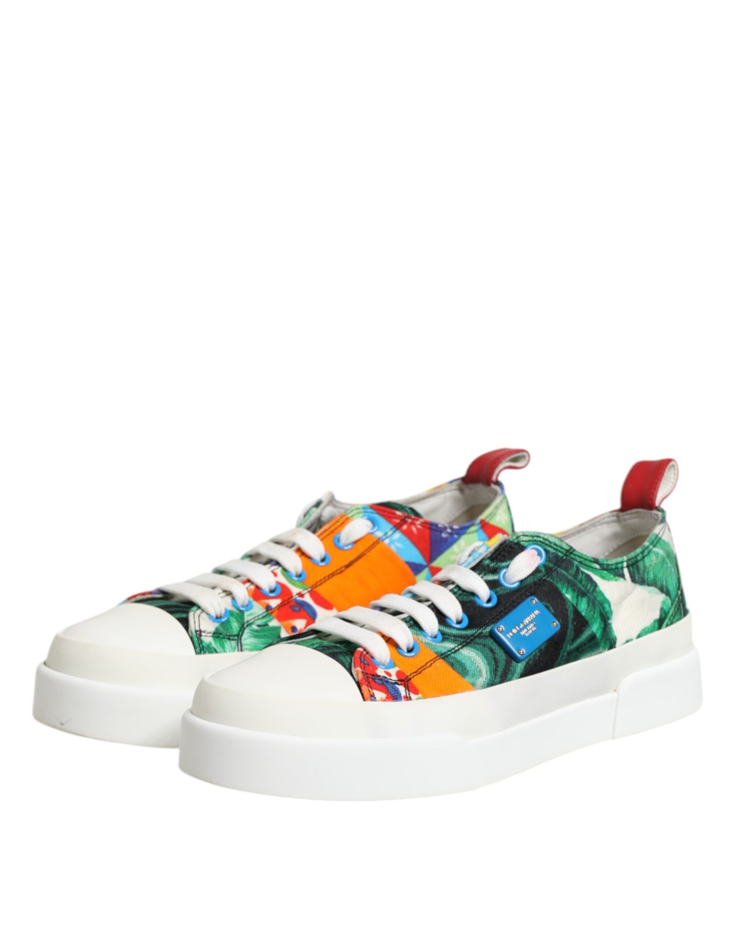 Dolce & Gabbana Multicolor Patchwork Low Top Sneakers Schuhe