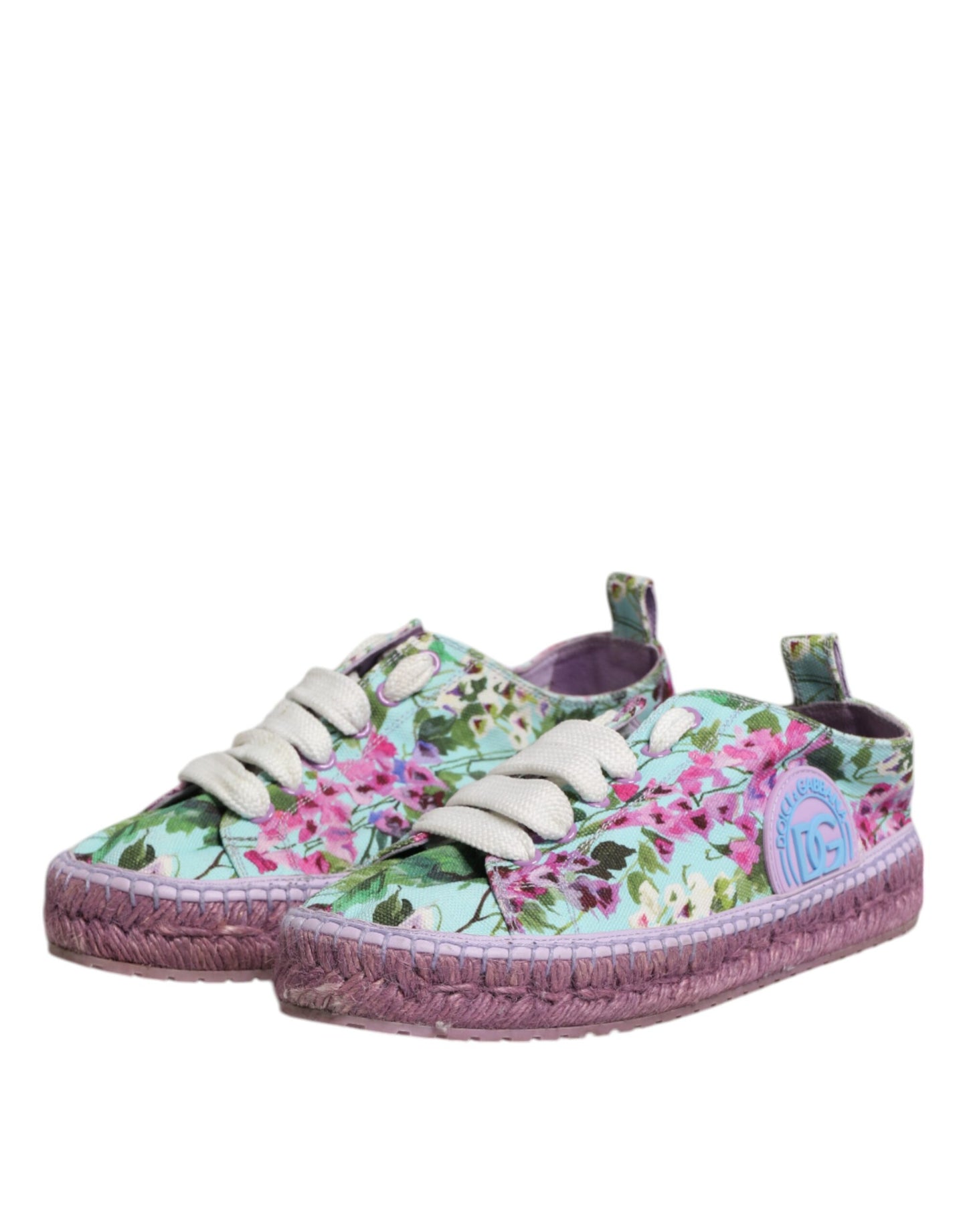 Dolce & Gabbana Multicolor Canvas Espadrilles Turnschuhe Schuhe