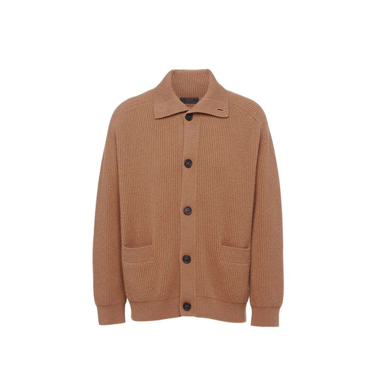 Prada Kaschmir-Strickjacke mit Rippenstrick