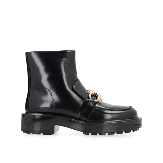 Bottega Veneta Schwarze Stiefeletten aus Kalbsleder