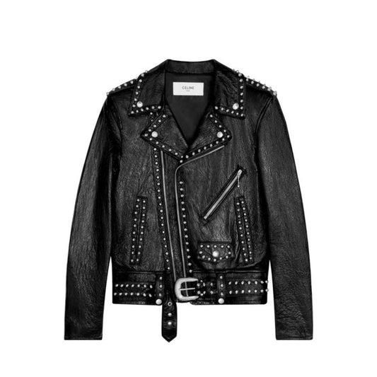 Celine Beschlagene Lederjacke