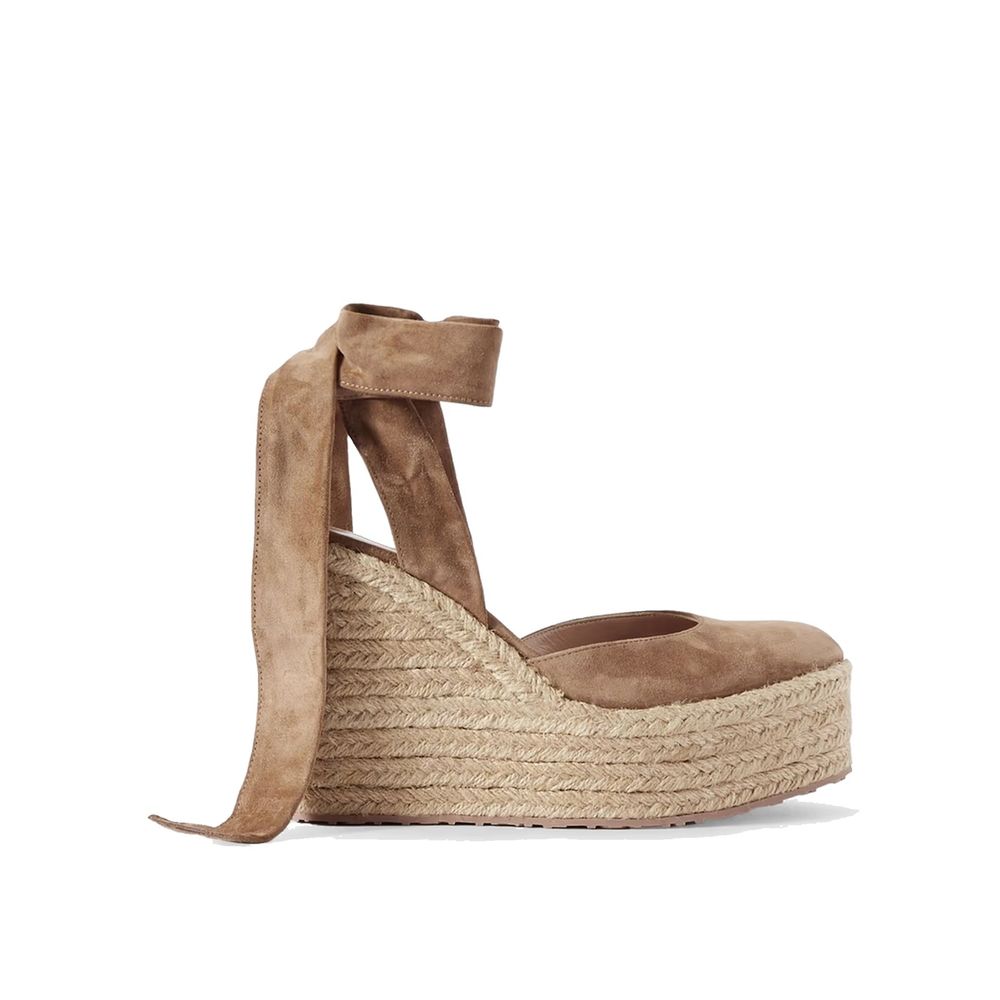 Gianvito Rossi Beigefarbene Espadrilles aus Kalbsleder