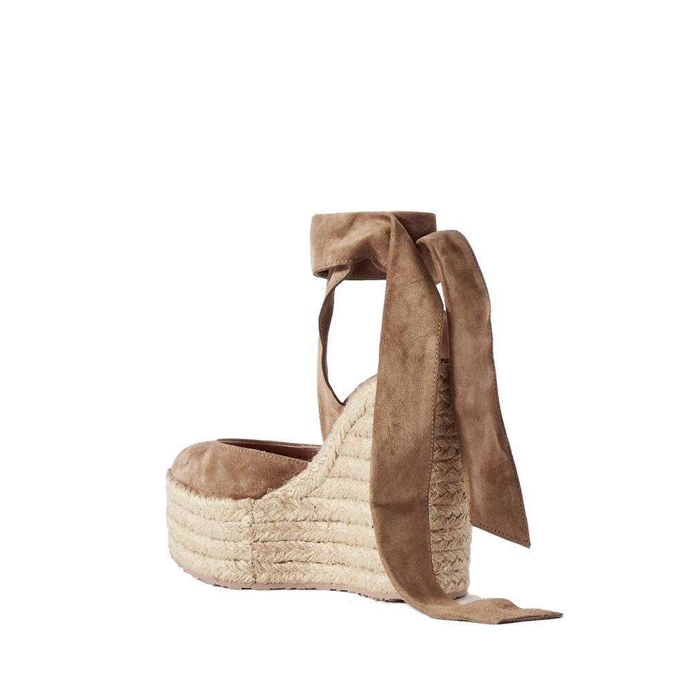 Gianvito Rossi Beigefarbene Espadrilles aus Kalbsleder