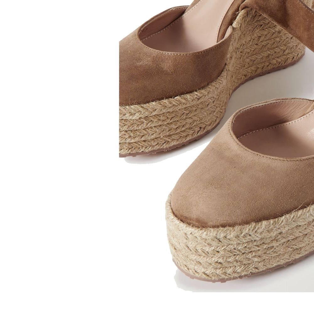 Gianvito Rossi Beigefarbene Espadrilles aus Kalbsleder