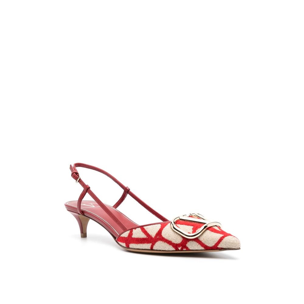 Valentino Garavani Rote Leder-Pumps mit mittlerem Absatz