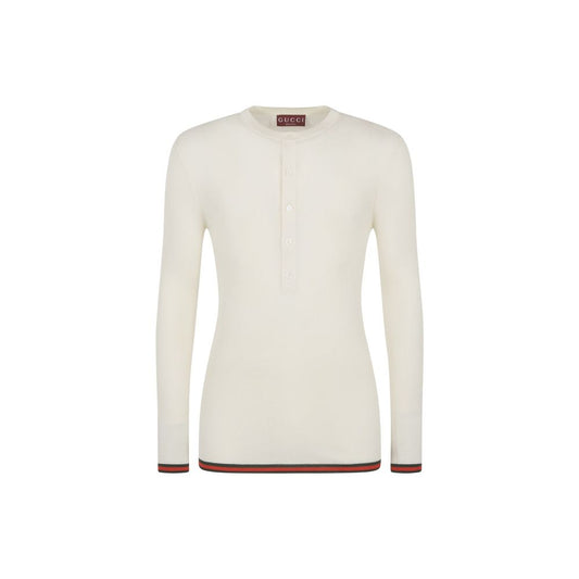 Gucci T-Shirt aus Seide mit Rippenstrick