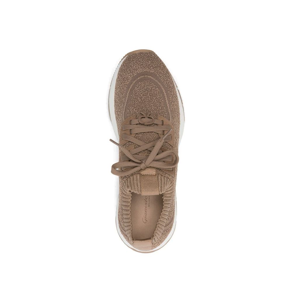 Gianvito Rossi Braune Stoff-Sneaker